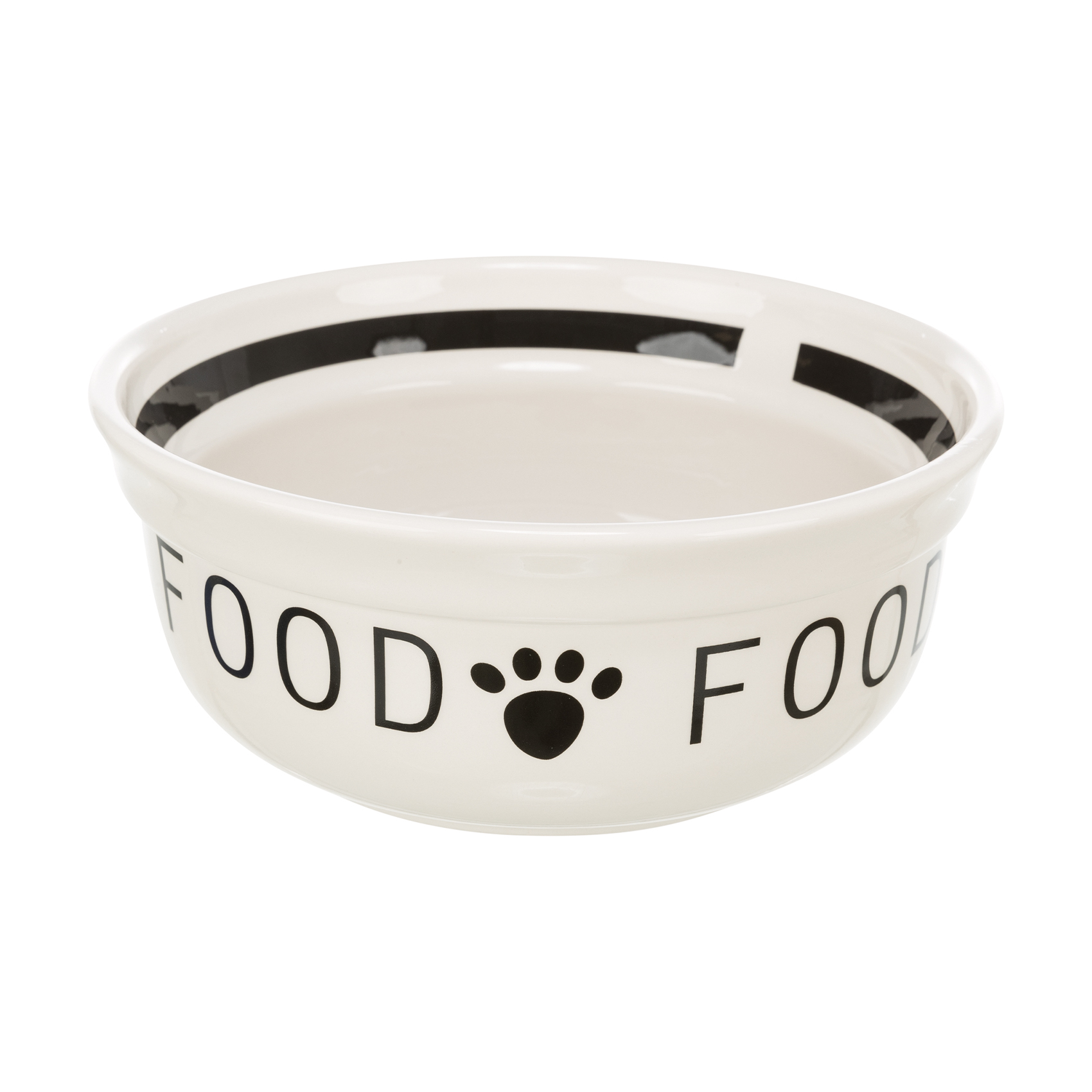 Миска для собак Trixie Food керамічна, біло-чорна, 13 см, 250 мл (24413)